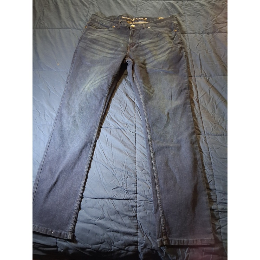Beverly Hills Polo Club Men's Navy Denim Jeans 40x32 Five Pockets Straight Leg
